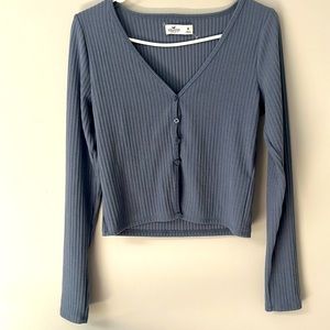 Grey/Blueish Hollister Long-sleeve Crop